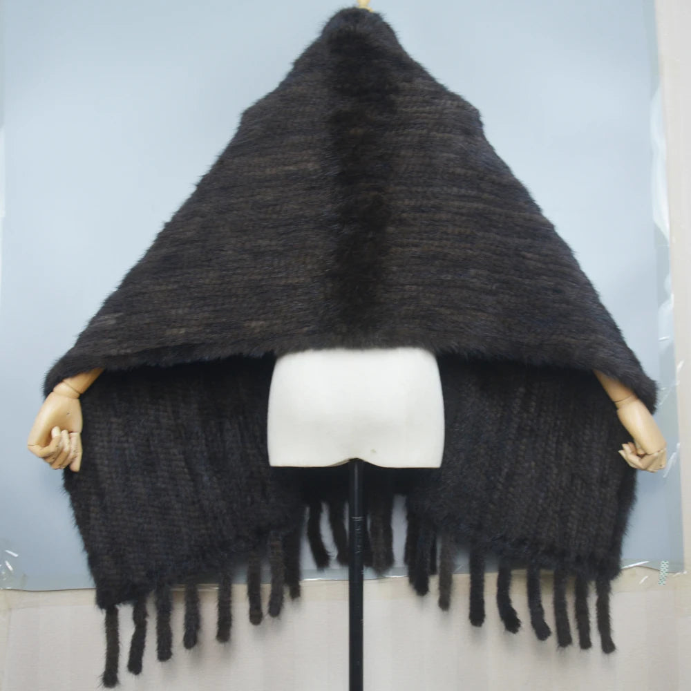 Long Style Winter Real Natural Mink Fur Scarf Lady 100% Natural Real Mink Fur Shawl Women Knitted Real Mink Fur Pashmina Scarves