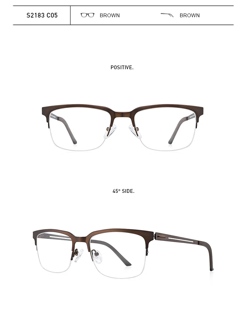 MERRYS DESIGN Classic Men Titanium Alloy Optical Glasses Frames Male Ultralight Square Myopia Prescription Eyeglasses S2183