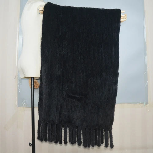 Long Style Winter Real Natural Mink Fur Scarf Lady 100% Natural Real Mink Fur Shawl Women Knitted Real Mink Fur Pashmina Scarves