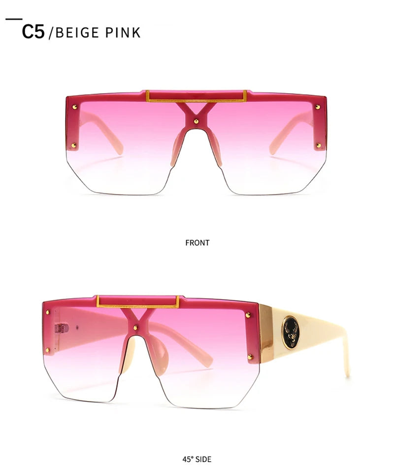 WackSaria Classic Luxury Men Sunglasses Glamour Fashion Half Frame Sun Glasses For Women Retro Vintage Square Designer Shades