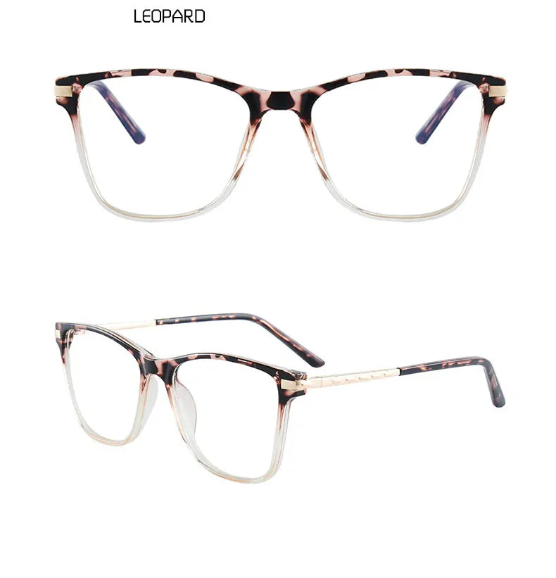 Glasses For Female Full Rim TR90 Frame Eyewears Retro Brand Anti-Blue Light Lenses Myopia Spectacles