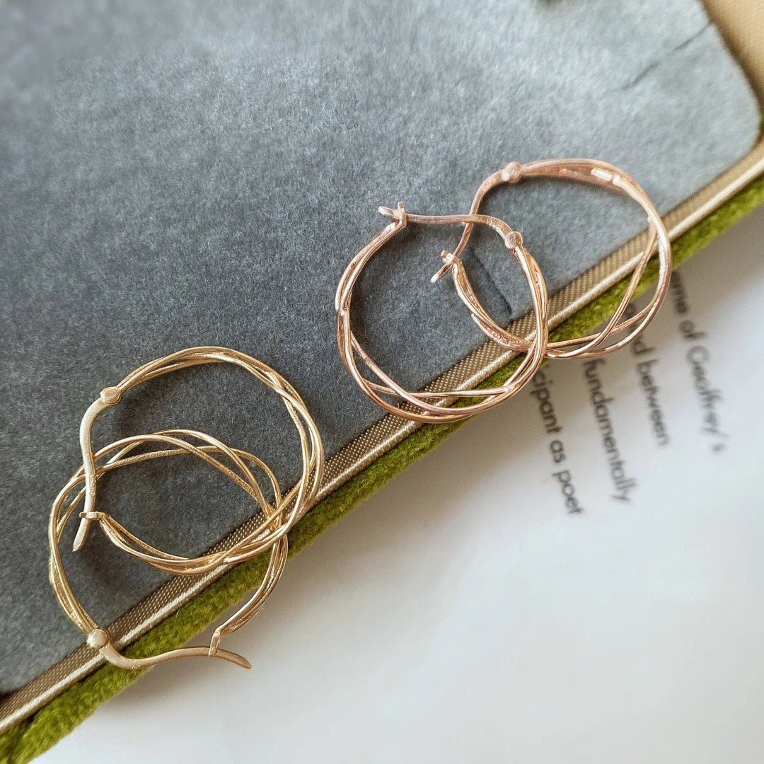 MADALENA SARARA Pure 18k Gold Earrings Exaggerated Gangle Women Earrings AU750 Made 100%