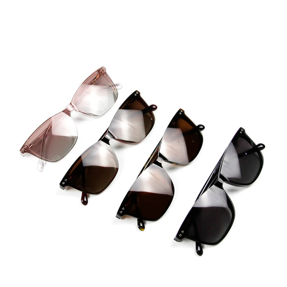 Trends 2024 Cateye Polarized Clear Sunglasses Women Transparent Acetate Eyewear Frame With Magnetic Clip On Sunglass Reflective