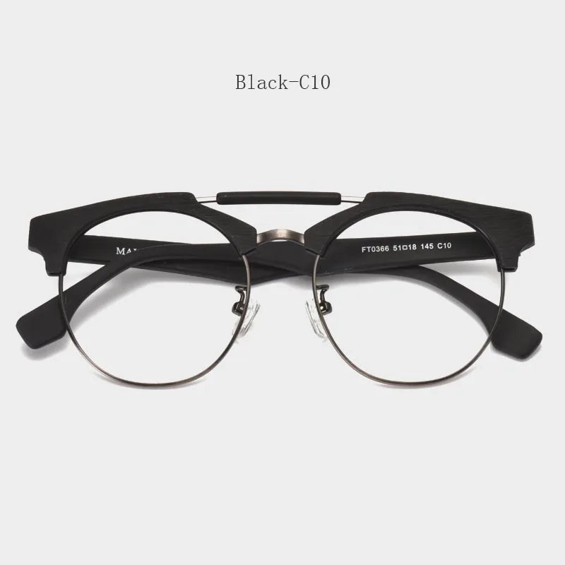 HDCRAFTER New Round Wood Optical Lenses Glasses Frame Men Myopia Women Prescription Progressive Glasses Eyeglasses Frames