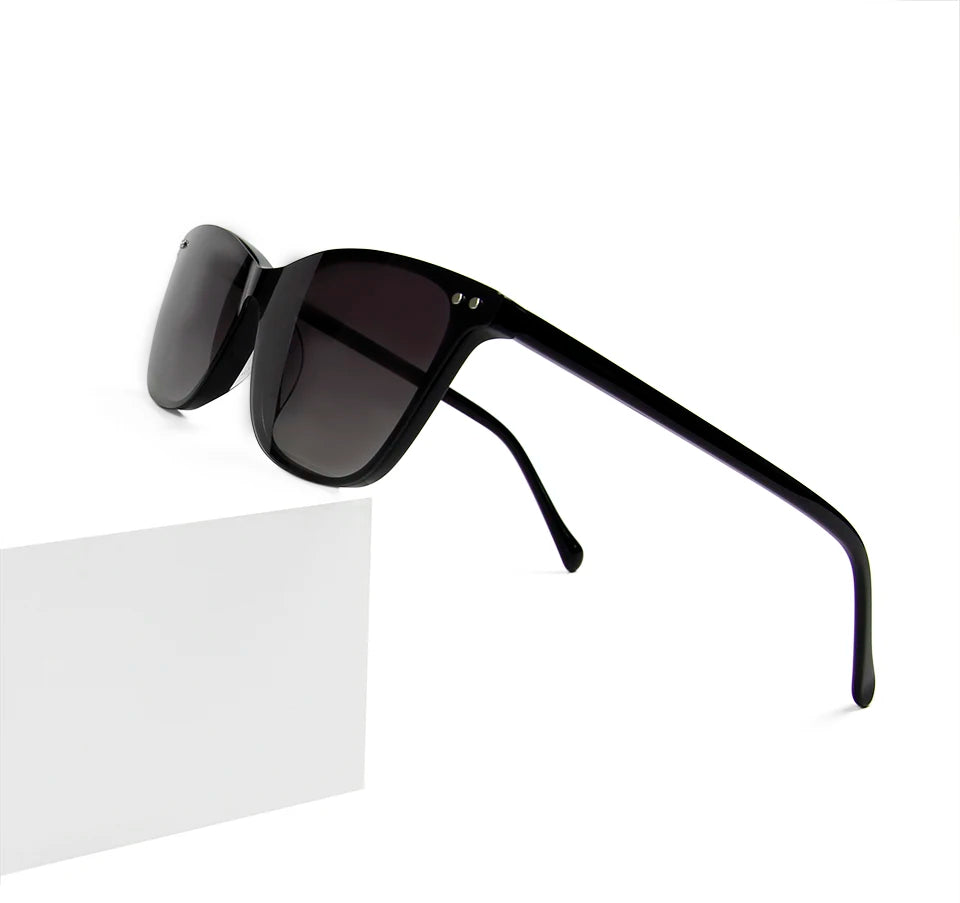 Trends 2024 Cateye Polarized Clear Sunglasses Women Transparent Acetate Eyewear Frame With Magnetic Clip On Sunglass Reflective