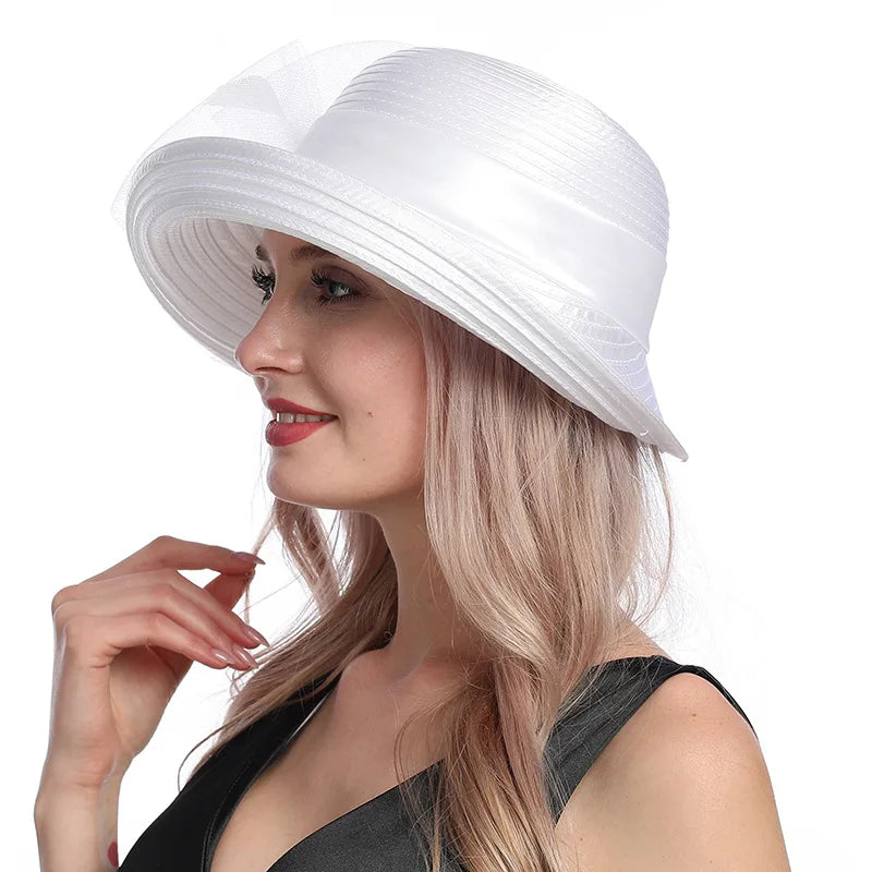 X110 Adult Millinery Fascinators  Party Hats Cross Border Summer Hat Fashion Sunscreen Hat Women's Beach Hat Curling Caps