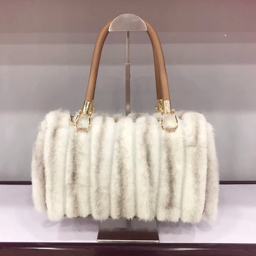 Fur Bag Women Natural Mink Fur Handbag Ladies Winter Warm Crossbody Bags Famous Brand Large Capacity Shoudler Clutch New