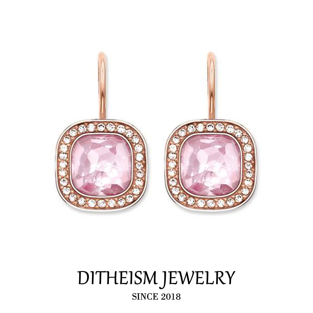 Blue Oval Opal Swan Neck Drop Earrings, 2018 New Fashion Jewelry Classic 925 Sterling Silver Gift For Women