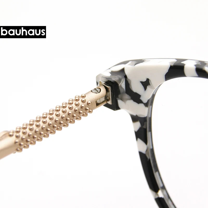 High quality  bauhaus shaped round Acetate glasses frame men Retro eyeglasses women myopia reading eyewear Oculos De Grau