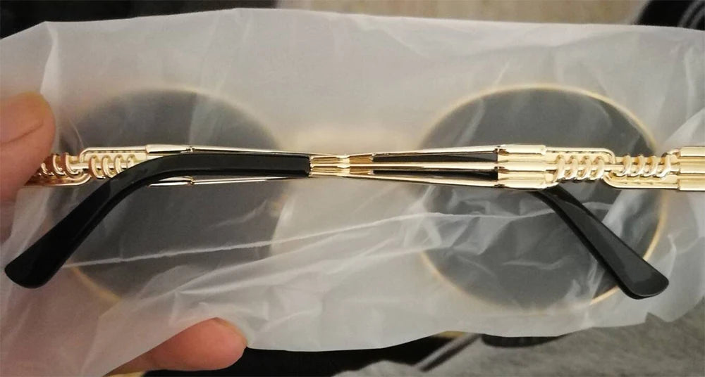 RMM Gothic Steampunk Sunglasses Men Women Metal WrapEyeglasses Round Shades Brand Designer Sun glasses Mirror High Quality UV400