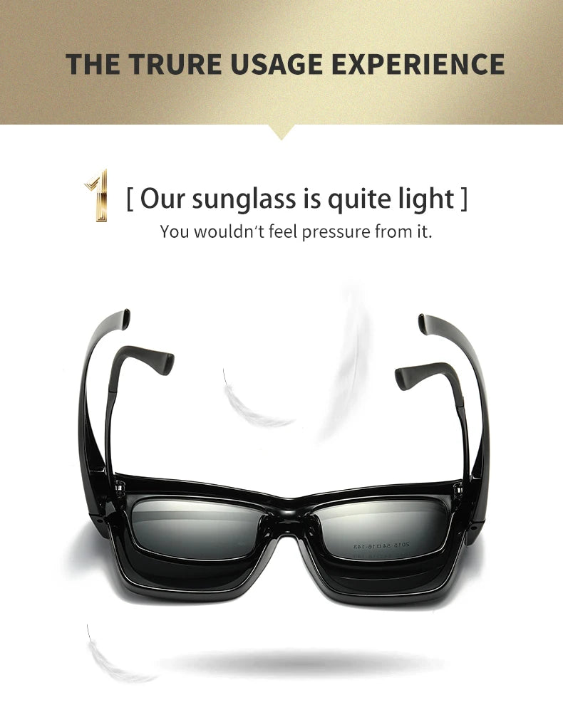 Polarized Fit-over sunglasses cover over overlay prescription glasses myopia man women car driver large size transfer eyewear