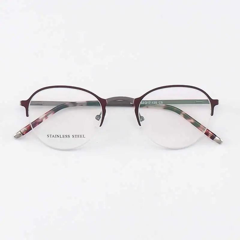 YOUTOP Fashion Half-rim Women Eyeglasses Classic Designer Luxury stainless steel Glasses elegant Prescription Frame S6832