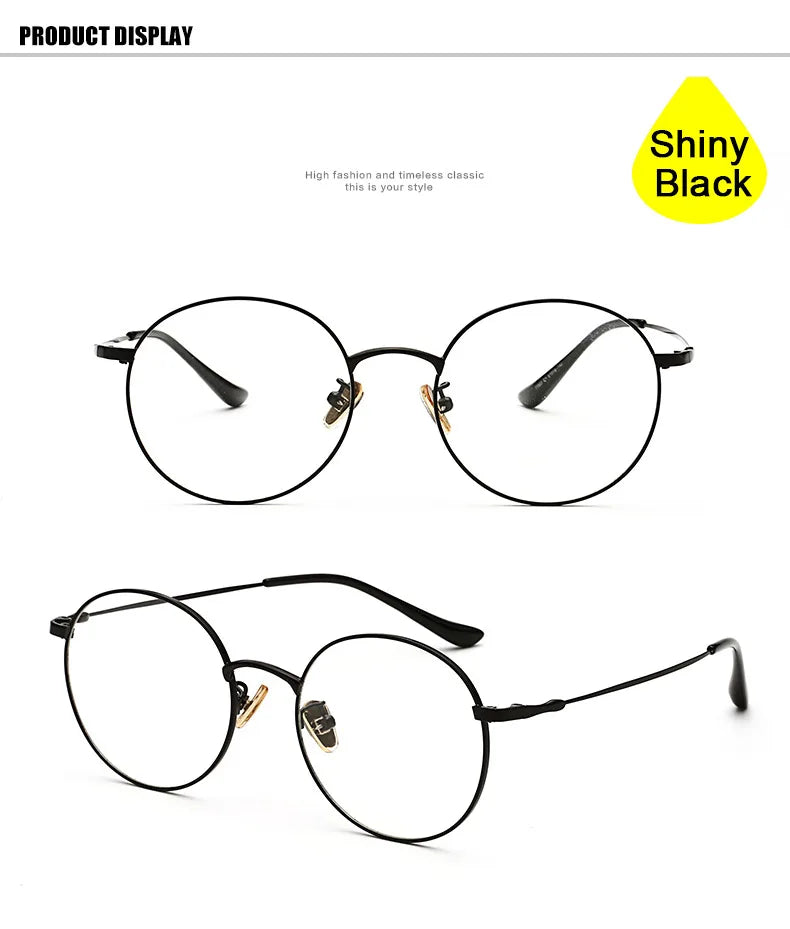 Alloy Eyeglasses Frame for Men and Women Optical Spectacles Oval Prescription Eyewear Glasses Frame High Quality