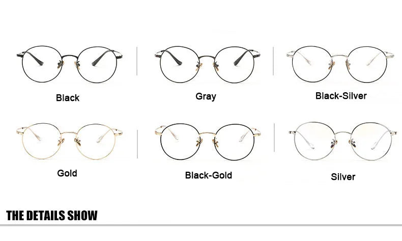 Alloy Eyeglasses Frame for Men and Women Optical Spectacles Oval Prescription Eyewear Glasses Frame High Quality