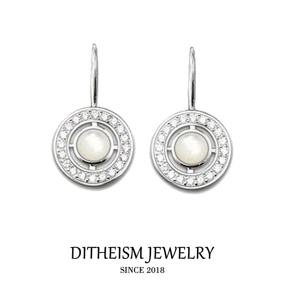 Blue Oval Opal Swan Neck Drop Earrings, 2018 New Fashion Jewelry Classic 925 Sterling Silver Gift For Women