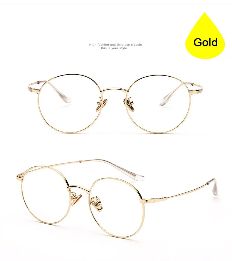 Alloy Eyeglasses Frame for Men and Women Optical Spectacles Oval Prescription Eyewear Glasses Frame High Quality