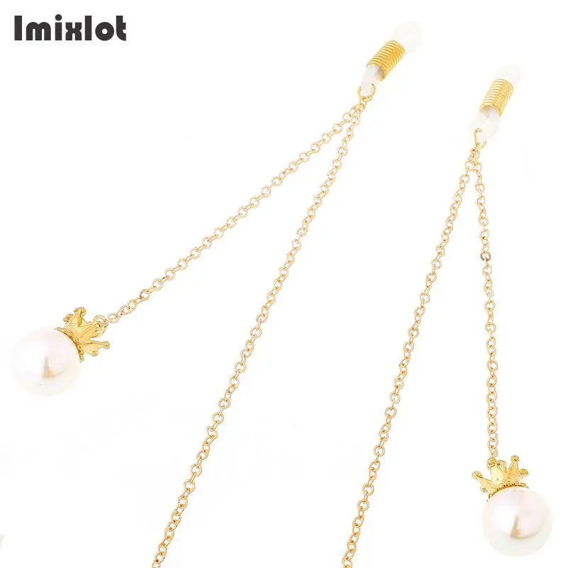 1PC Reading Glasses Chain with Penadnt Womens Metal Sunglasses Cords Neck Straps Beaded Eyeglass Lanyard Holder Eyewear Retainer