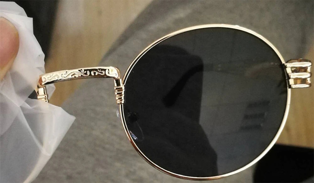 RMM Gothic Steampunk Sunglasses Men Women Metal WrapEyeglasses Round Shades Brand Designer Sun glasses Mirror High Quality UV400