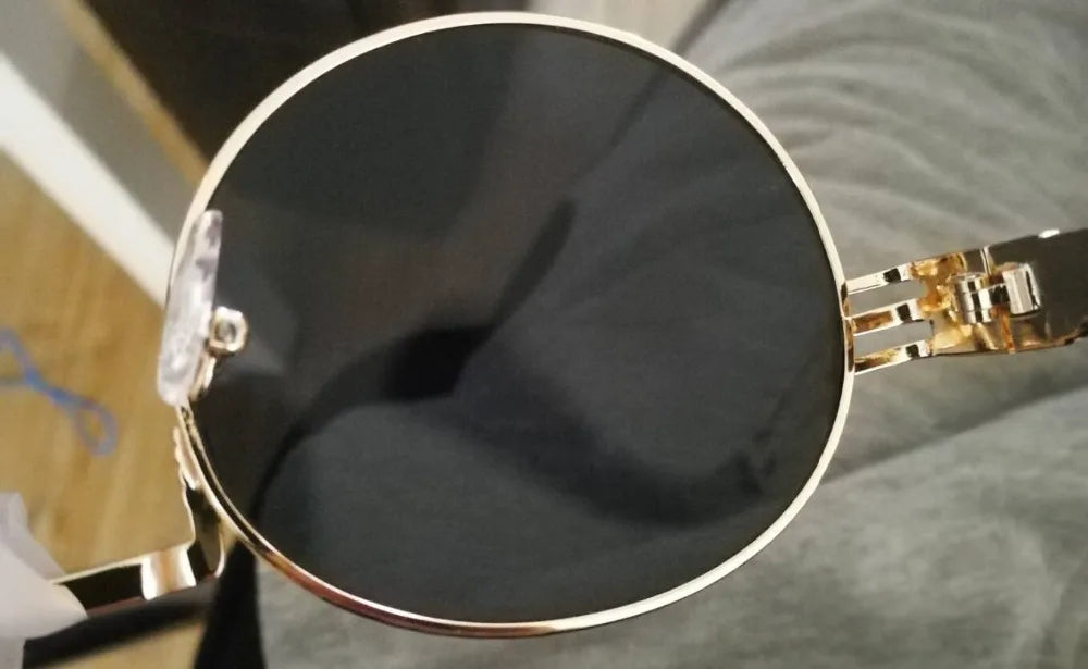 RMM Gothic Steampunk Sunglasses Men Women Metal WrapEyeglasses Round Shades Brand Designer Sun glasses Mirror High Quality UV400