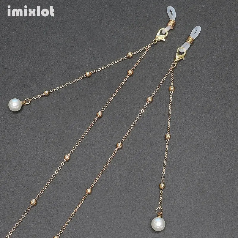 1PC Reading Glasses Chain with Penadnt Womens Metal Sunglasses Cords Neck Straps Beaded Eyeglass Lanyard Holder Eyewear Retainer