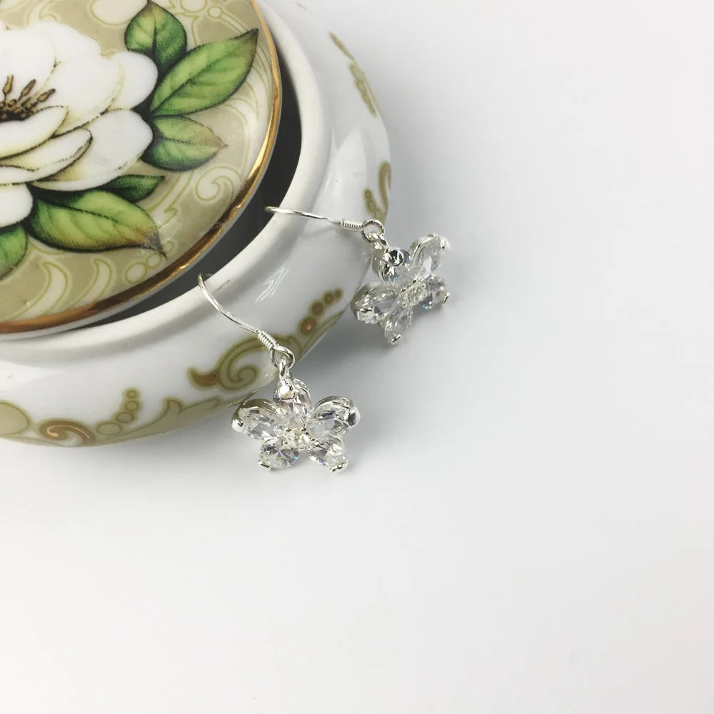 Blue Oval Opal Swan Neck Drop Earrings, 2018 New Fashion Jewelry Classic 925 Sterling Silver Gift For Women