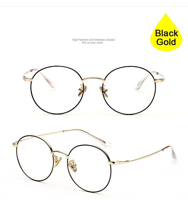 Alloy Eyeglasses Frame for Men and Women Optical Spectacles Oval Prescription Eyewear Glasses Frame High Quality