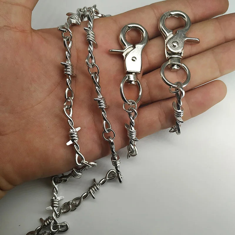 Men Jewelry Jean Wallet Chain Waist Punk Hook Silver Trousers Pant Belt Chain Jewelry Keychain Pant Chain