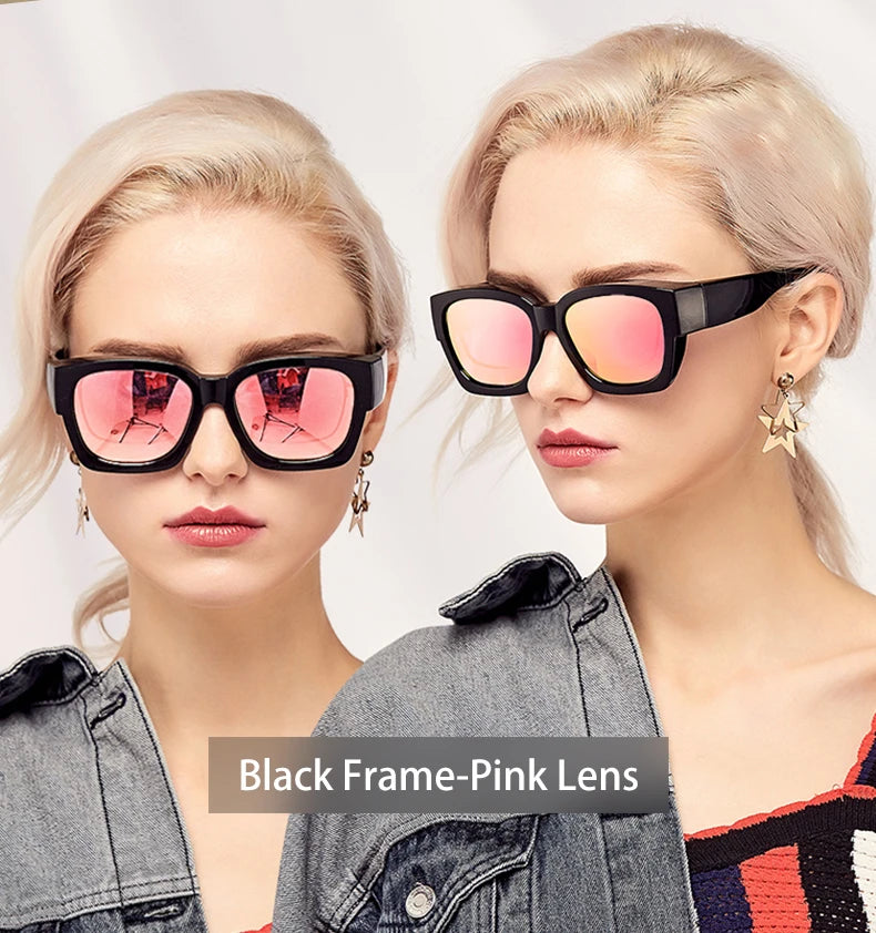 Polarized Fit-over sunglasses cover over overlay prescription glasses myopia man women car driver large size transfer eyewear