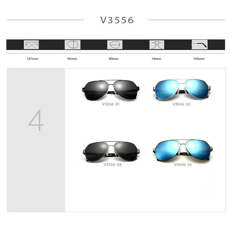 VEITHDIA 2020 Classic Men Sun Glasses Polarized Blue Coating Mirror Lens Women's Sunglasses Eyewear Accessories For Women 3556