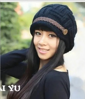 Woman knitted Caps earmuffs hat, fashion winter pure manual warm cap, four color, Christmas gift.