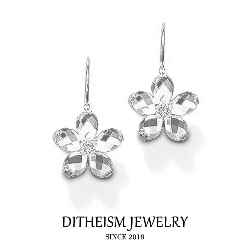 Blue Oval Opal Swan Neck Drop Earrings, 2018 New Fashion Jewelry Classic 925 Sterling Silver Gift For Women