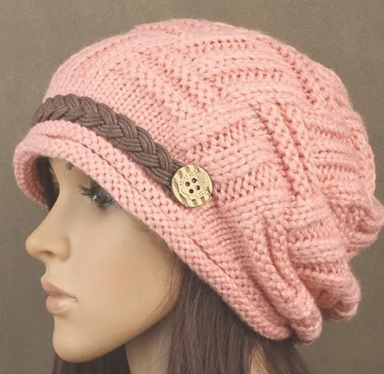 Woman knitted Caps earmuffs hat, fashion winter pure manual warm cap, four color, Christmas gift.