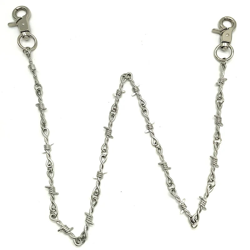 Men Jewelry Jean Wallet Chain Waist Punk Hook Silver Trousers Pant Belt Chain Jewelry Keychain Pant Chain