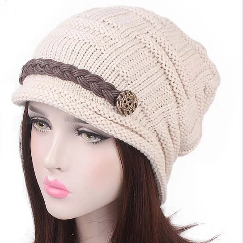 Woman knitted Caps earmuffs hat, fashion winter pure manual warm cap, four color, Christmas gift.