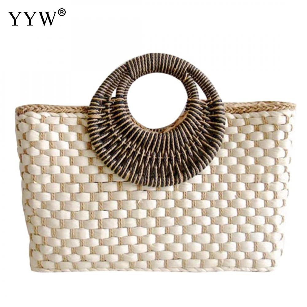 Bags for Women Summer Beach Tote Straw Bag Pompom Straw Bags in Thailand Picnic Straw Bag in Handbags Top Handle Handbags Totes