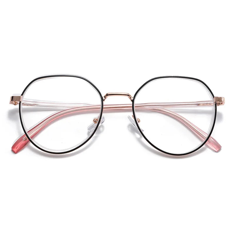 Transparent Computer Glasses Metal Frame Women Men Anti Blue Light Round Eyewear Blocking Glasses Optical Spectacle Eyeglass