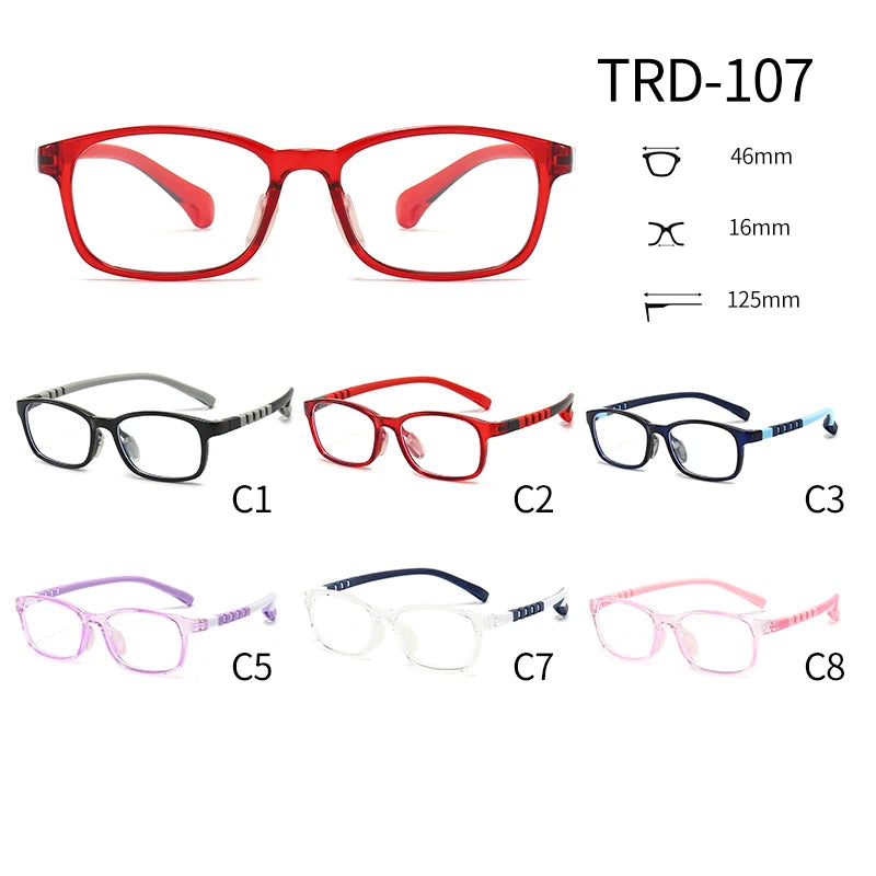 2021 Fashionable Glasses Kids Blue Light Anti Glare Filter Children Eyeglasses Girl Boy Optical Frame Blocking Clear Lenses