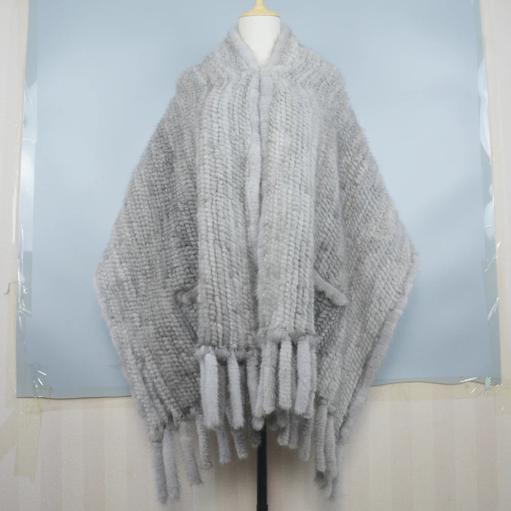 Long Style Winter Real Natural Mink Fur Scarf Lady 100% Natural Real Mink Fur Shawl Women Knitted Real Mink Fur Pashmina Scarves