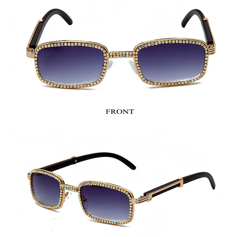 2020 Luxury Vintage Oval Sunglasses Women Retro Diamond Rectangle Sun Glasses Men Stempunk Sunglass Woman Shades Eyewear Oculos