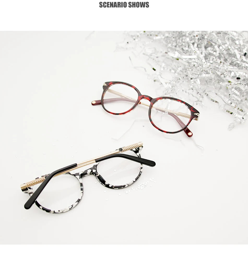 High quality  bauhaus shaped round Acetate glasses frame men Retro eyeglasses women myopia reading eyewear Oculos De Grau