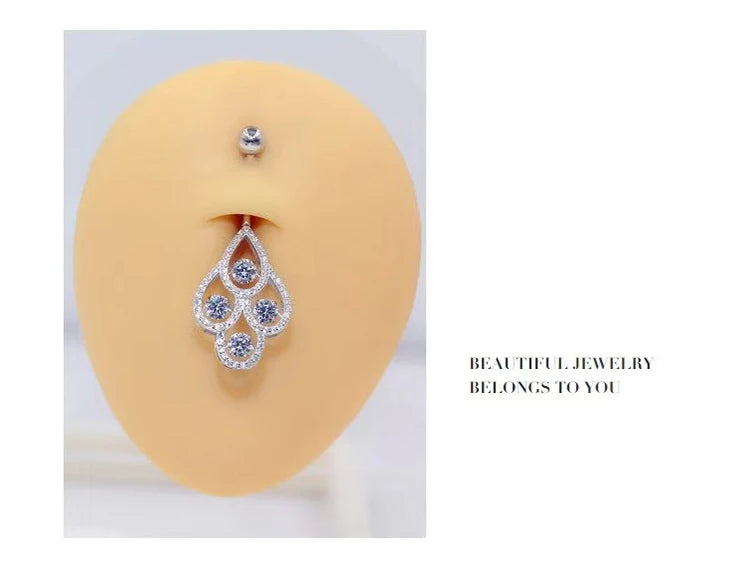 Piercing Silver 925 Belly Body Decoration Jewelry Navel Piercing Sexy For Women Belly Button Ring Luxurious Shiny