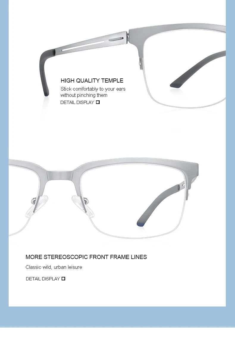 MERRYS DESIGN Classic Men Titanium Alloy Optical Glasses Frames Male Ultralight Square Myopia Prescription Eyeglasses S2183