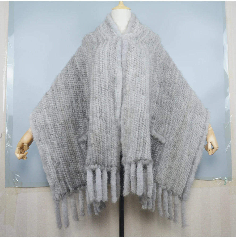 Long Style Winter Real Natural Mink Fur Scarf Lady 100% Natural Real Mink Fur Shawl Women Knitted Real Mink Fur Pashmina Scarves