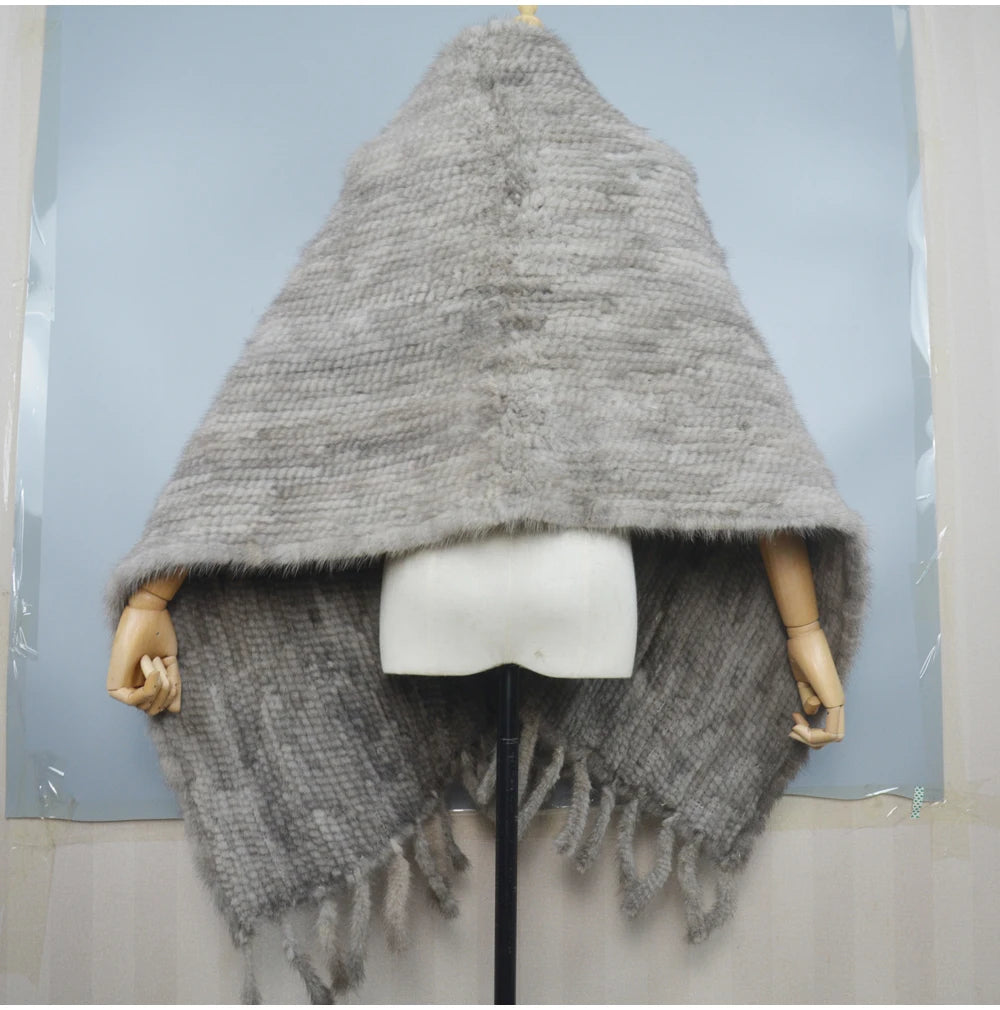Long Style Winter Real Natural Mink Fur Scarf Lady 100% Natural Real Mink Fur Shawl Women Knitted Real Mink Fur Pashmina Scarves