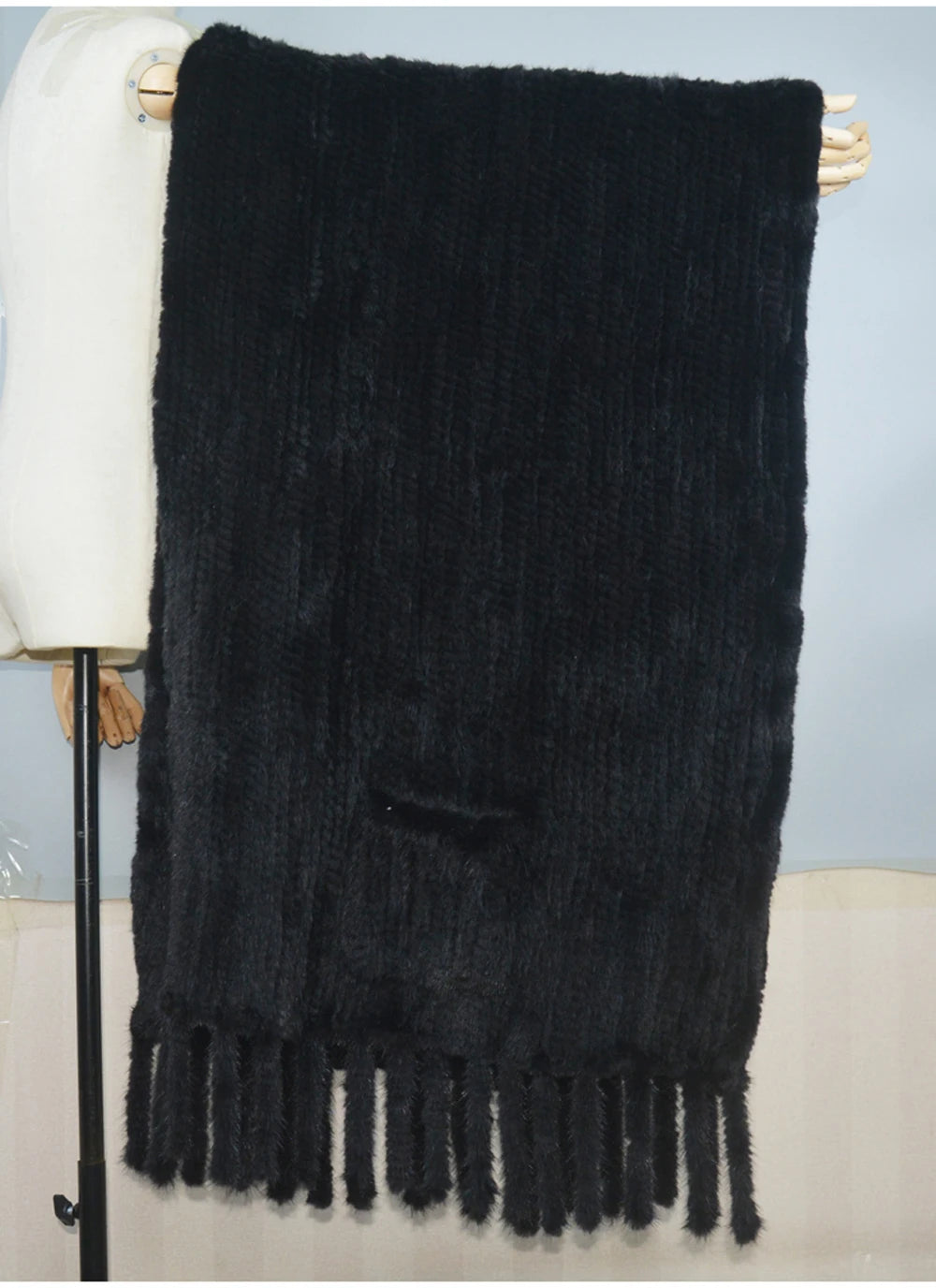 Long Style Winter Real Natural Mink Fur Scarf Lady 100% Natural Real Mink Fur Shawl Women Knitted Real Mink Fur Pashmina Scarves