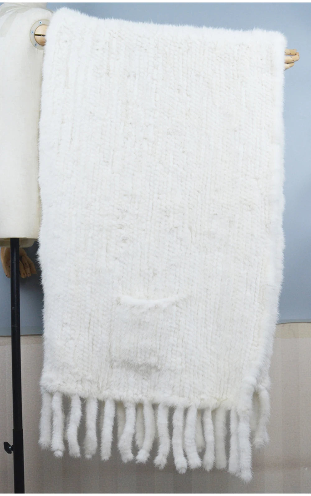 Long Style Winter Real Natural Mink Fur Scarf Lady 100% Natural Real Mink Fur Shawl Women Knitted Real Mink Fur Pashmina Scarves