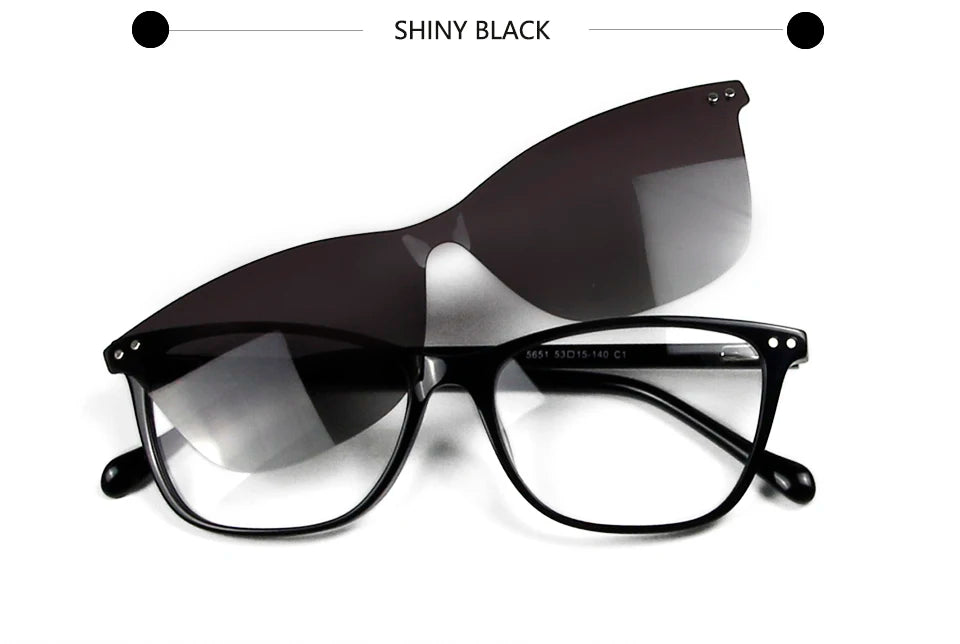 Trends 2024 Cateye Polarized Clear Sunglasses Women Transparent Acetate Eyewear Frame With Magnetic Clip On Sunglass Reflective