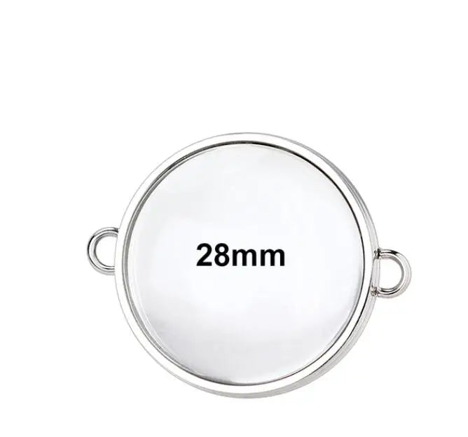 1pc 17mm 23mm 28mm 30mm Stainless Steel Floating Locket Double Curved Glass Memory Locket For Bracelet Jewelry Making Medallion