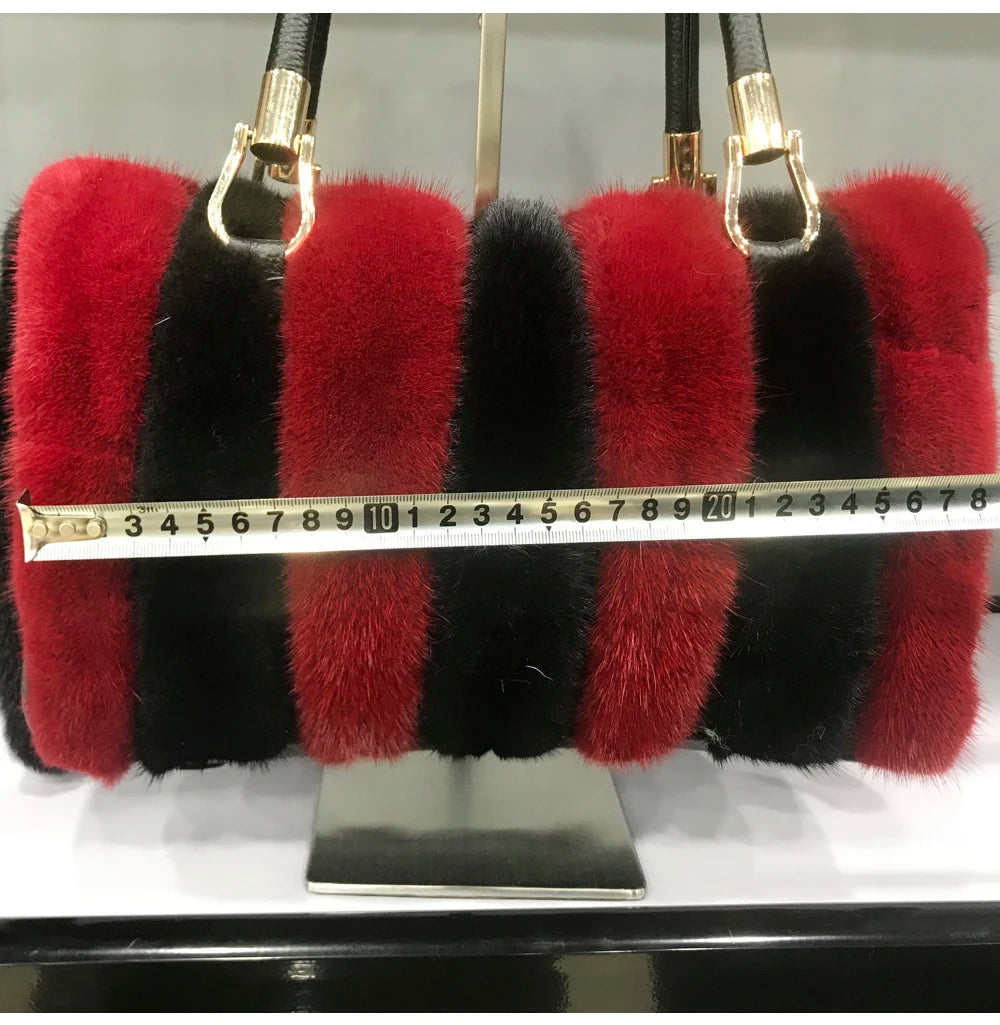 Fur Bag Women Natural Mink Fur Handbag Ladies Winter Warm Crossbody Bags Famous Brand Large Capacity Shoudler Clutch New