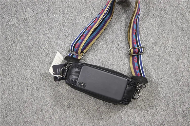 Korean Brand Designer Men Crossbody Bags Leather Man Stylish Design Male Sling Bag Small Fashion Shoulder Messenger Bags